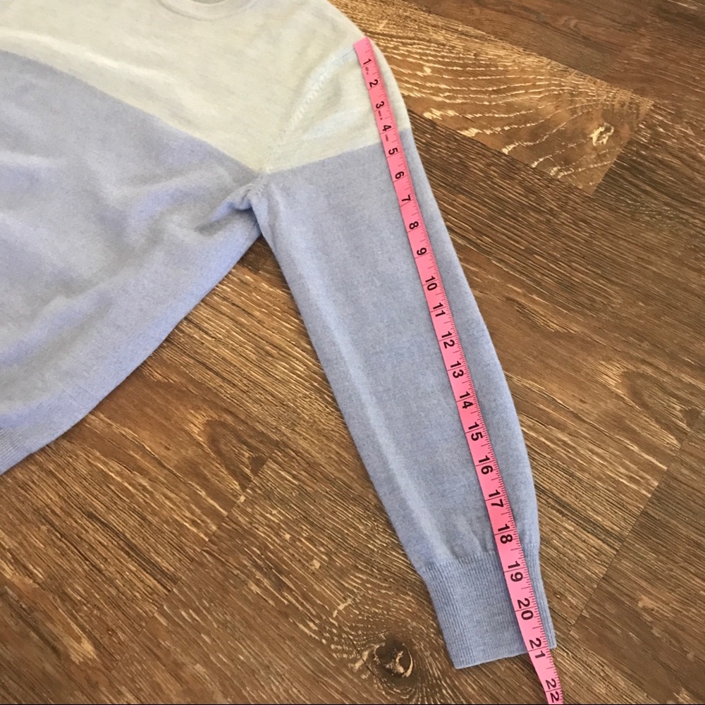 Calvin Klein merino wool blue color block sweater - Picture 4 of 6